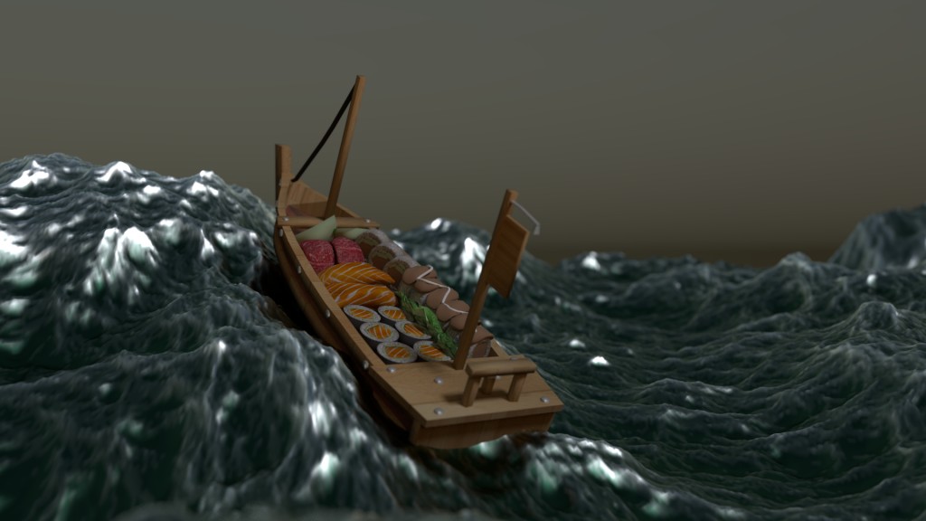 Sushi Boat in the Ocean preview image 2